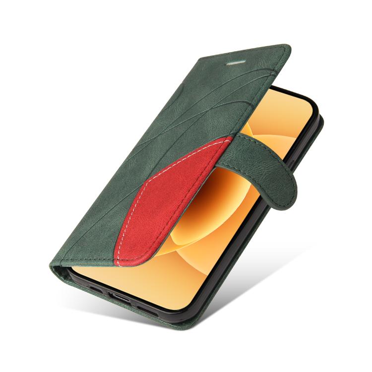 For Xiaomi 17 Dual-color Splicing Flip Leather Phone Case(Green)