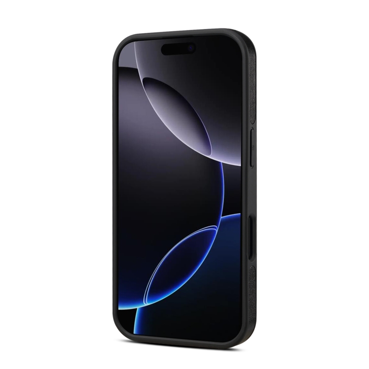 For iPhone 16 Pro Max Denior A17 Genuine Leather Gear Magnetic Holder Phone Case(Black) For iPhone 16 Pro Max Denior A17 Genuine Leather Gear Magnetic Holder Phone Case(Black)
