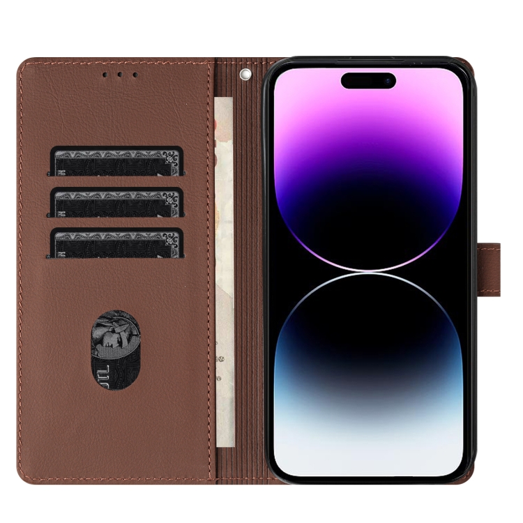 For iPhone 16 Pro Cartoon Elephant Embossed Leather Phone Case(Brown) For iPhone 16 Pro Cartoon Elephant Embossed Leather Phone Case(Brown)