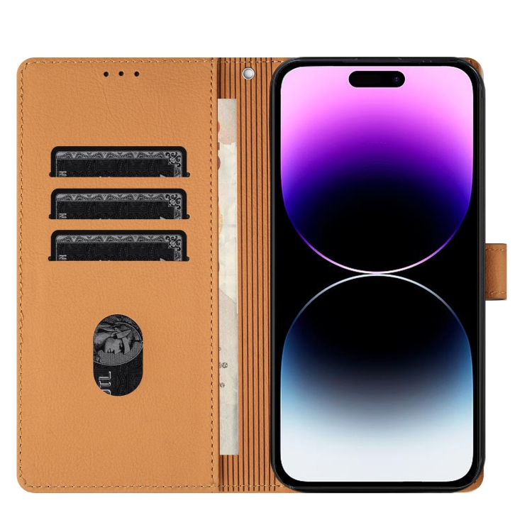 For iPhone 16 Cartoon Elephant Embossed Leather Phone Case(Yellow) For iPhone 16 Cartoon Elephant Embossed Leather Phone Case(Yellow)