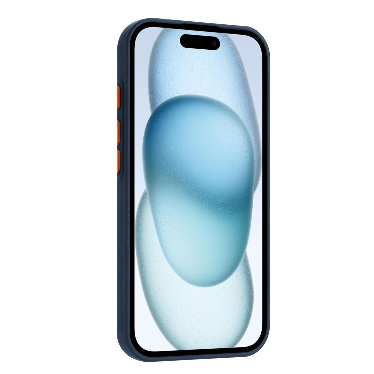 For iPhone 16 Plus Skin Feel Card Contrast Color Button TPU Phone Case(Dark Blue) For iPhone 16 Plus Skin Feel Card Contrast Color Button TPU Phone Case(Dark Blue)
