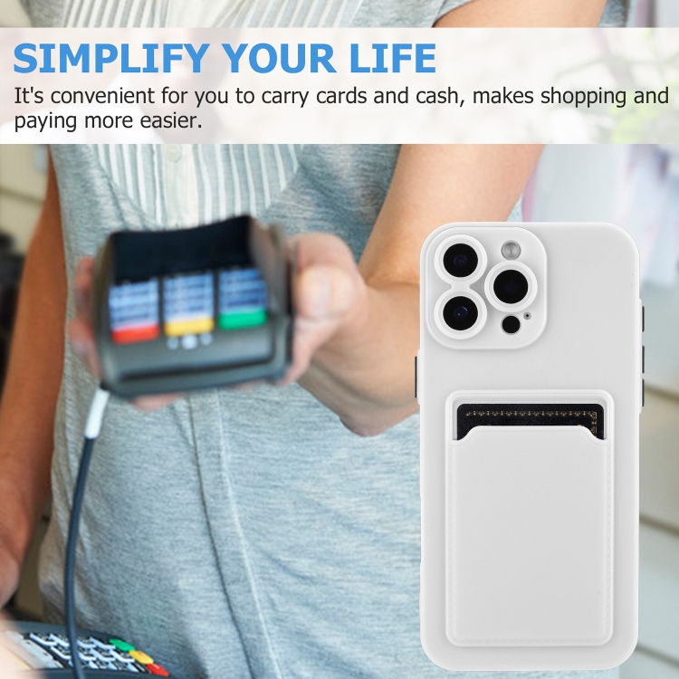 For iPhone 16 Pro Skin Feel Card Contrast Color Button TPU Phone Case(White) For iPhone 16 Pro Skin Feel Card Contrast Color Button TPU Phone Case(White)