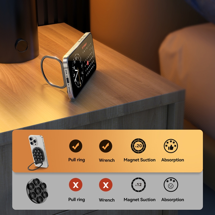 JOYROOM JR-ZS418 Silicone Suction Cup Magnetic Phone Holder(Black) JOYROOM JR-ZS418 Silicone Suction Cup Magnetic Phone Holder(Black)