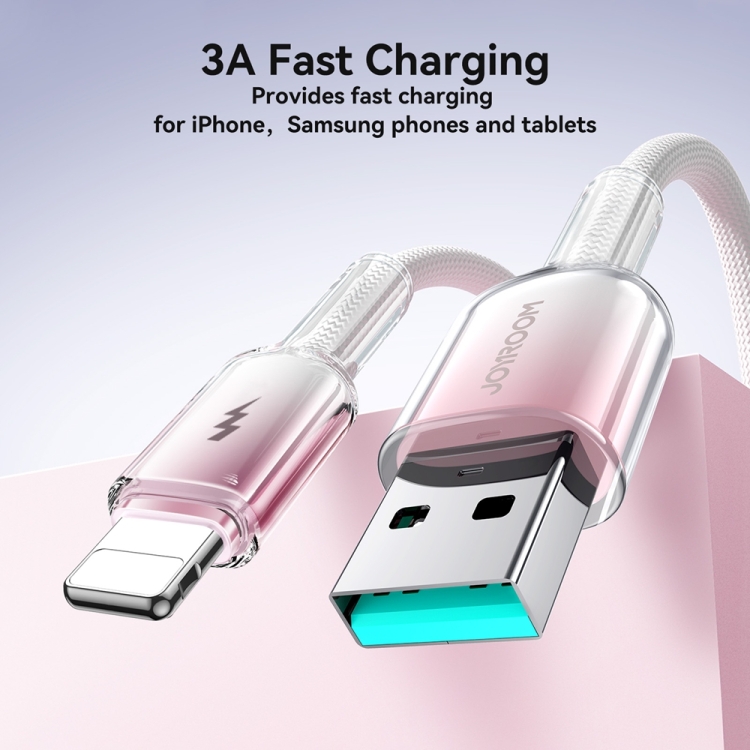 JOYROOM S-A42 Crystal Clear Series Fast Charging Data Cable, USB to 8 Pin Cable, Length: 1.2m(White) JOYROOM S-A42 Crystal Clear Series Fast Charging Data Cable, USB to 8 Pin Cable, Length: 1.2m(White)