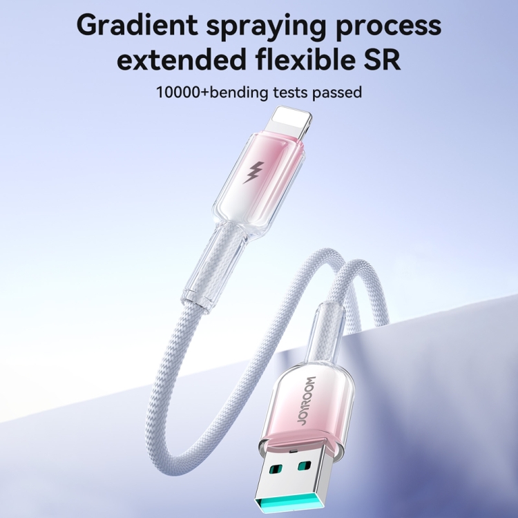 JOYROOM S-A42 Crystal Clear Series Fast Charging Data Cable, USB to 8 Pin Cable, Length: 1.2m(White) JOYROOM S-A42 Crystal Clear Series Fast Charging Data Cable, USB to 8 Pin Cable, Length: 1.2m(White)