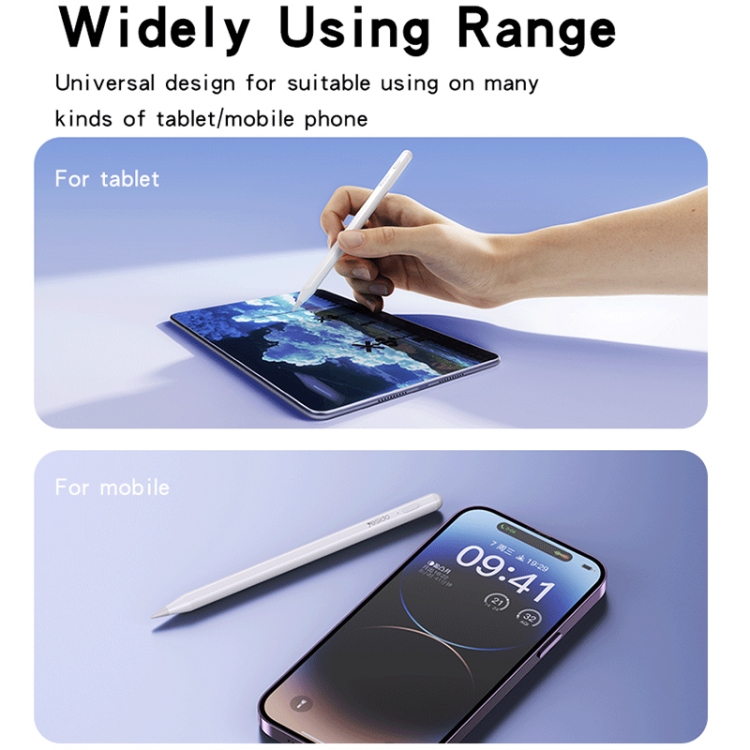 Yesido ST15 Anti-mistouch Magnetic Adhesive Active Universal Capacitive Stylus Pen(White) Yesido ST15 Anti-mistouch Magnetic Adhesive Active Universal Capacitive Stylus Pen(White)