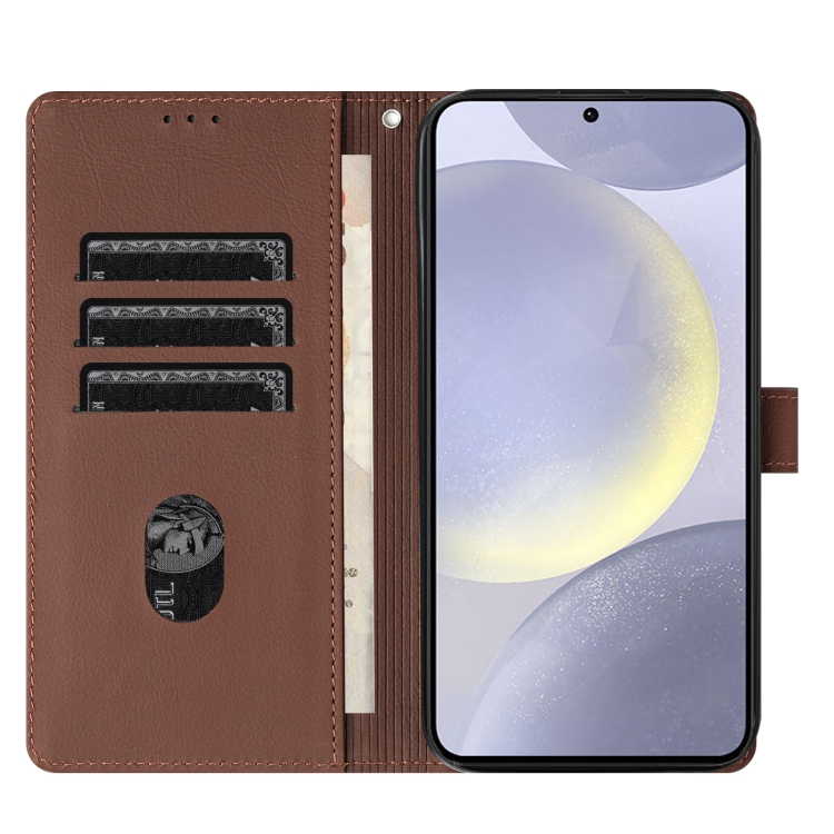 For Samsung Galaxy S24+ 5G Cartoon Elephant Embossed Leather Phone Case(Brown)