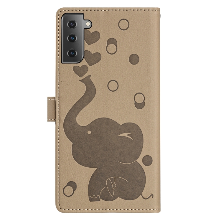 For Samsung Galaxy S22+ 5G Cartoon Elephant Embossed Leather Phone Case(Khaki) For Samsung Galaxy S22+ 5G Cartoon Elephant Embossed Leather Phone Case(Khaki)