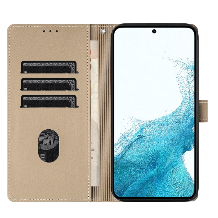 For Samsung Galaxy S22+ 5G Cartoon Elephant Embossed Leather Phone Case(Khaki) For Samsung Galaxy S22+ 5G Cartoon Elephant Embossed Leather Phone Case(Khaki)