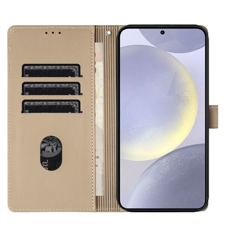 For Samsung Galaxy S25+ 5G Cartoon Elephant Embossed Leather Phone Case(Khaki) For Samsung Galaxy S25+ 5G Cartoon Elephant Embossed Leather Phone Case(Khaki)