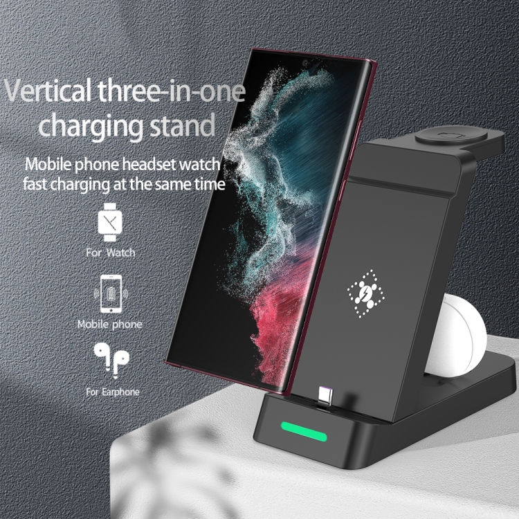 B20 18W Type-C 3-in-1 Vertical Charging Stand Phone Holder for Samsung Watch / Galaxy Buds(White) B20 18W Type-C 3-in-1 Vertical Charging Stand Phone Holder for Samsung Watch / Galaxy Buds(White)