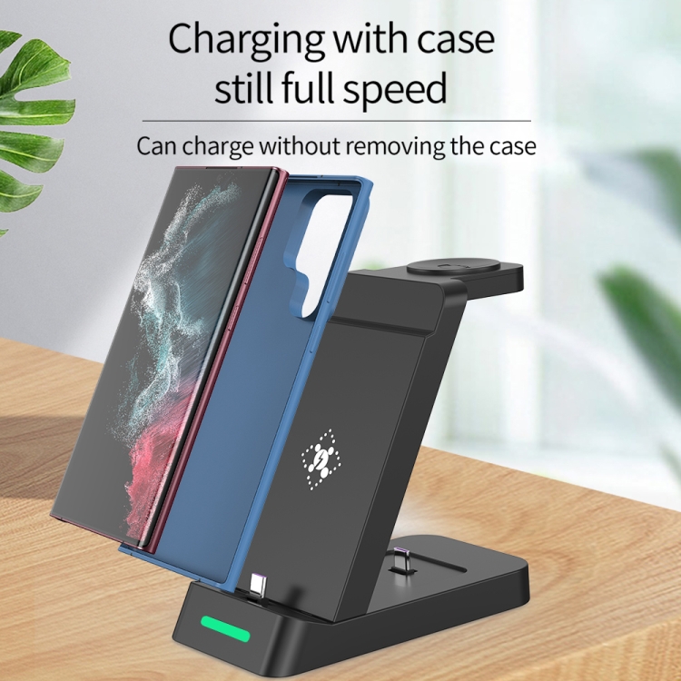 B20 18W Type-C 3-in-1 Vertical Charging Stand Phone Holder for Samsung Watch / Galaxy Buds(White) B20 18W Type-C 3-in-1 Vertical Charging Stand Phone Holder for Samsung Watch / Galaxy Buds(White)