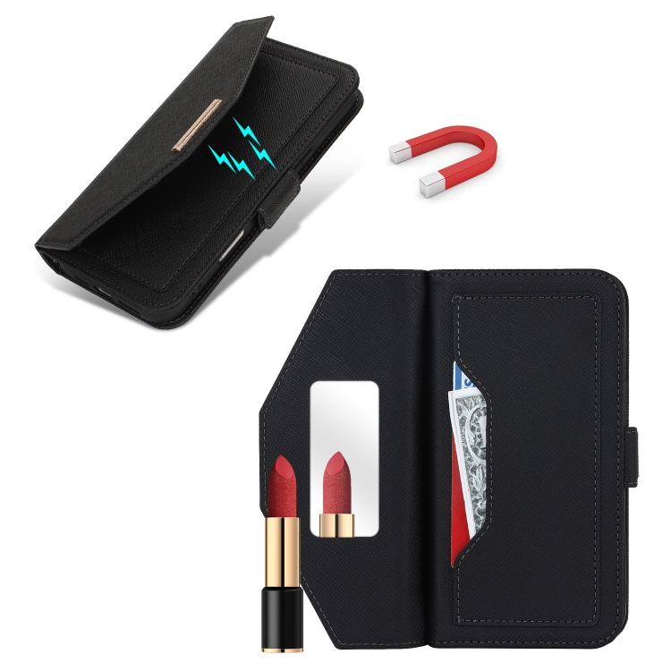For iPhone 16 Pro Cross Texture Crossbody Lanyard Leather Phone Case(Black) For iPhone 16 Pro Cross Texture Crossbody Lanyard Leather Phone Case(Black)