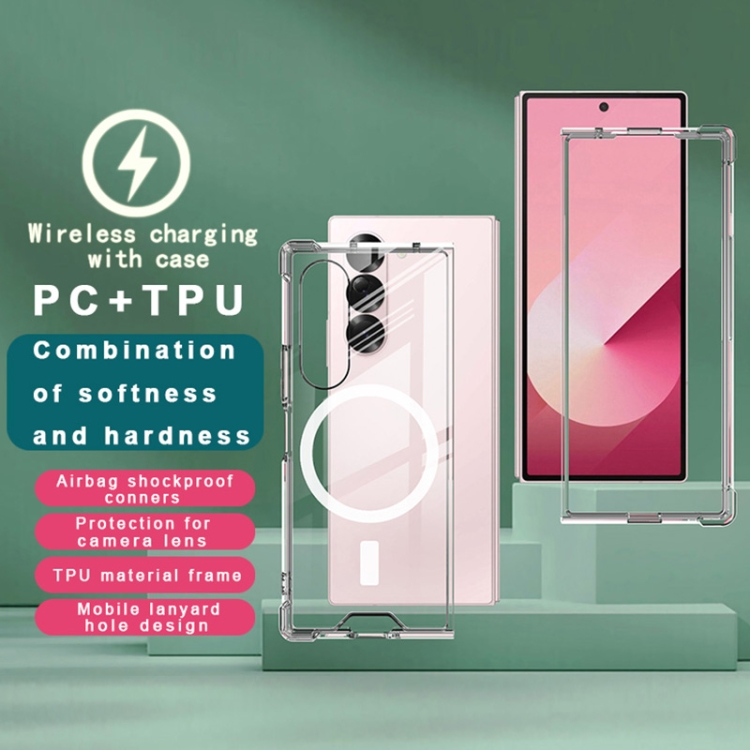 For Samsung Galaxy Z Fold6 IMAK Space Shield PC + TPU Airbag Shockproof MagSafe Phone Case(Transparent) For Samsung Galaxy Z Fold6 IMAK Space Shield PC + TPU Airbag Shockproof MagSafe Phone Case(Transparent)