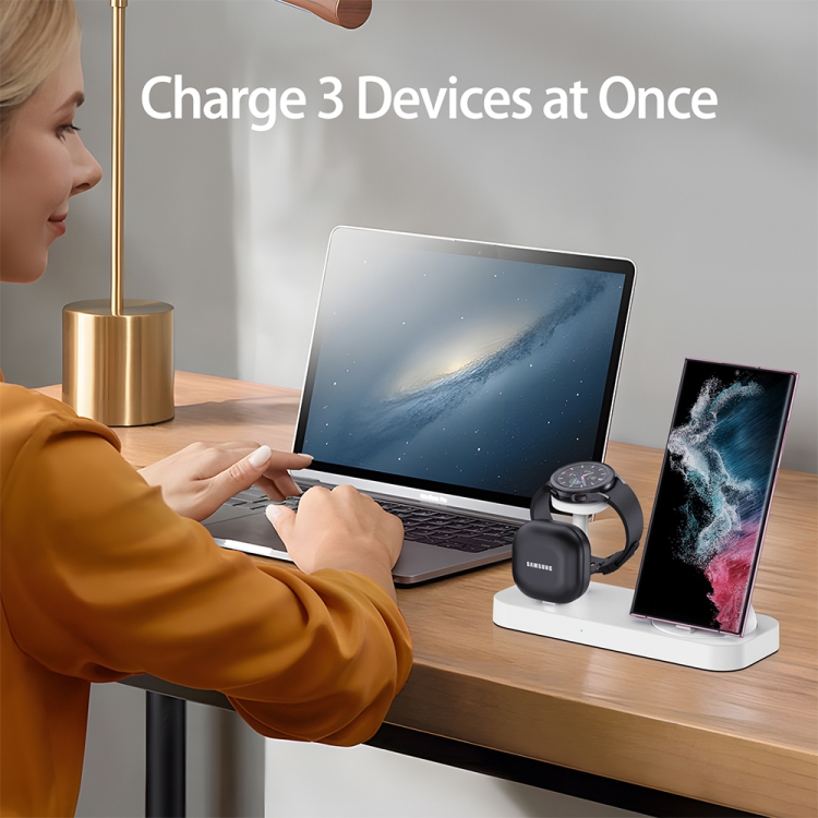 B25 Type-C 4-in-1 Charging Stand Phone Holder for Samsung Watch / Galaxy Buds(White) B25 Type-C 4-in-1 Charging Stand Phone Holder for Samsung Watch / Galaxy Buds(White)