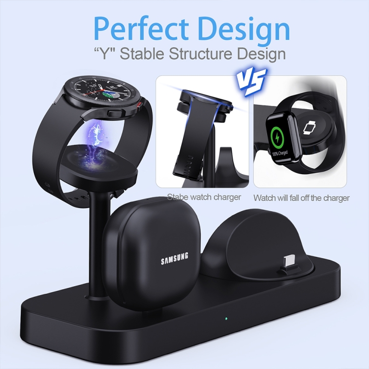 B25 Type-C 4-in-1 Charging Stand Phone Holder for Samsung Watch / Galaxy Buds(White) B25 Type-C 4-in-1 Charging Stand Phone Holder for Samsung Watch / Galaxy Buds(White)