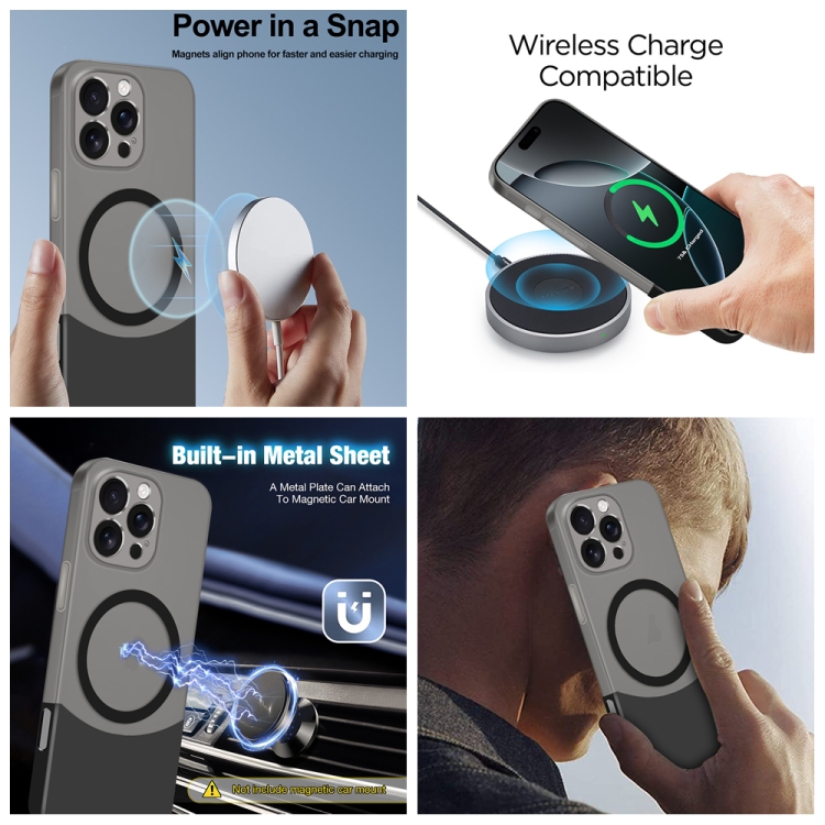 For iPhone 12 Pro Max Dual Color Stitching MagSafe Magnetic PC