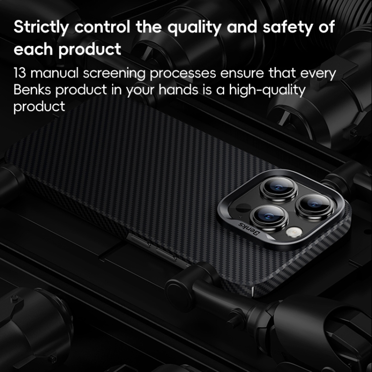 For iPhone 16 Pro Max Benks Classic Kevlar 600D Fiber MagSafe Phone Case(Black) For iPhone 16 Pro Max Benks Classic Kevlar 600D Fiber MagSafe Phone Case(Black)
