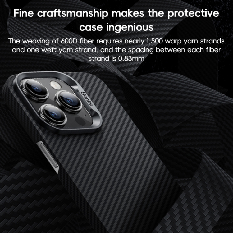 For iPhone 16 Pro Max Benks Classic Kevlar 600D Fiber MagSafe Phone Case(Black) For iPhone 16 Pro Max Benks Classic Kevlar 600D Fiber MagSafe Phone Case(Black)