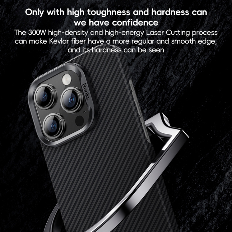 For iPhone 16 Pro Max Benks Classic Kevlar 600D Fiber MagSafe Phone Case(Black) For iPhone 16 Pro Max Benks Classic Kevlar 600D Fiber MagSafe Phone Case(Black)