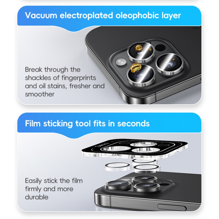 For iPhone 16 Pro Max Benks King Kong Series Corning Single Clear Lens Protective Film For iPhone 16 Pro Max Benks King Kong Series Corning Single Clear Lens Protective Film