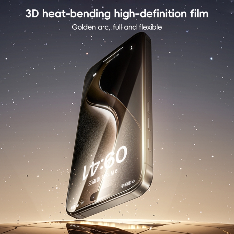 For iPhone 16 Pro Max Benks Black Gold Series 3D Heat Bending Full Glue Full Coverage HD Tempered Film For iPhone 16 Pro Max Benks Black Gold Series 3D Heat Bending Full Glue Full Coverage HD Tempered Film