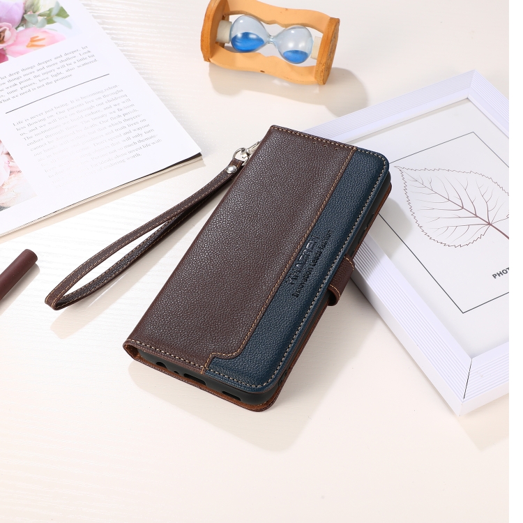 For Samsung Galaxy S25 Ultra KHAZNEH Litchi Texture Leather RFID Phone Case(Brown) For Samsung Galaxy S25 Ultra KHAZNEH Litchi Texture Leather RFID Phone Case(Brown)