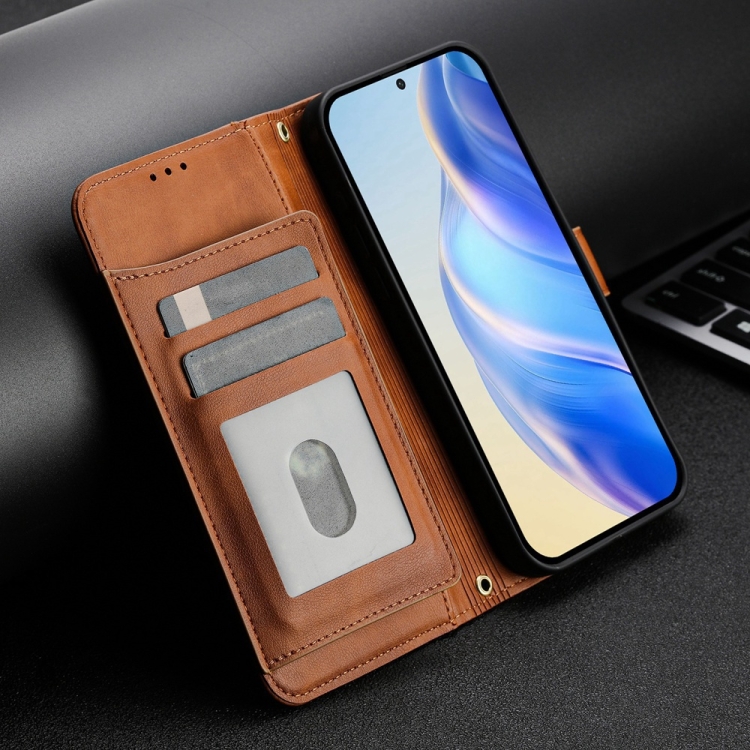 For iPhone 14 / 13 Multi-Card Slots Zipper Wallet Leather Phone Case(Brown) - 1
