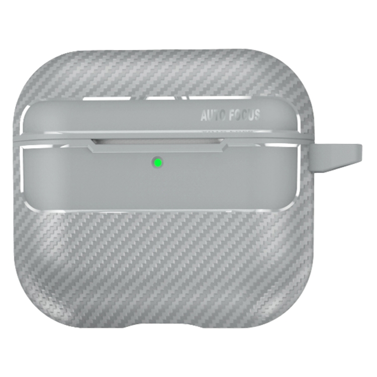 For AirPods 4 Carbon Fiber Texture Bluetooth Earphone Protective Case(Grey) For AirPods 4 Carbon Fiber Texture Bluetooth Earphone Protective Case(Grey)