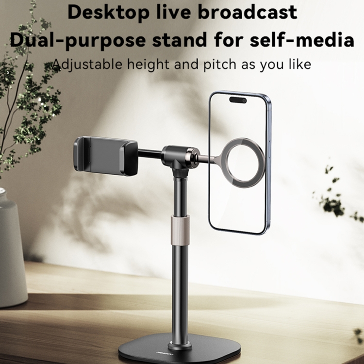 Yesido C297 Dual-use Live Broadcast Desktop Stand Metal Spring Clip / Magnetic Ring(Black) Yesido C297 Dual-use Live Broadcast Desktop Stand Metal Spring Clip / Magnetic Ring(Black)