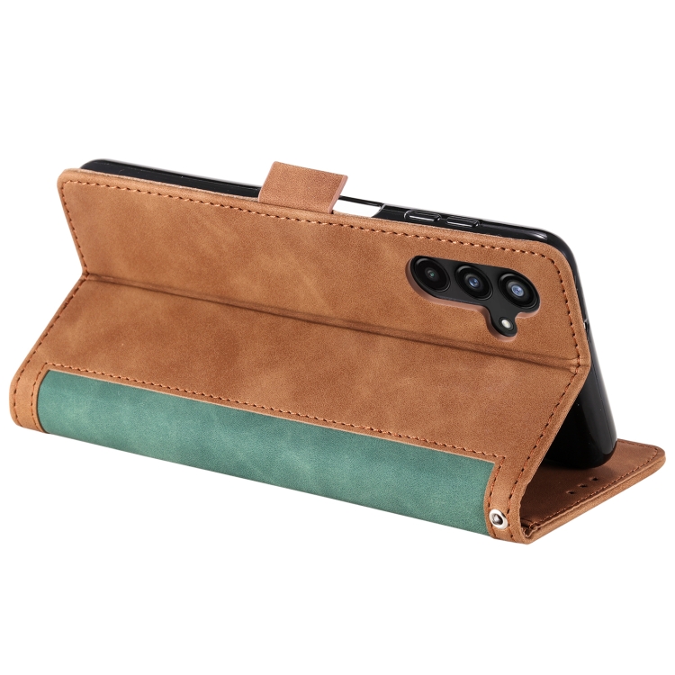 For Samsung Galaxy S25+ 5G Retro Splicing Horizontal Flip Leather Phone Case(Green) For Samsung Galaxy S25+ 5G Retro Splicing Horizontal Flip Leather Phone Case(Green)