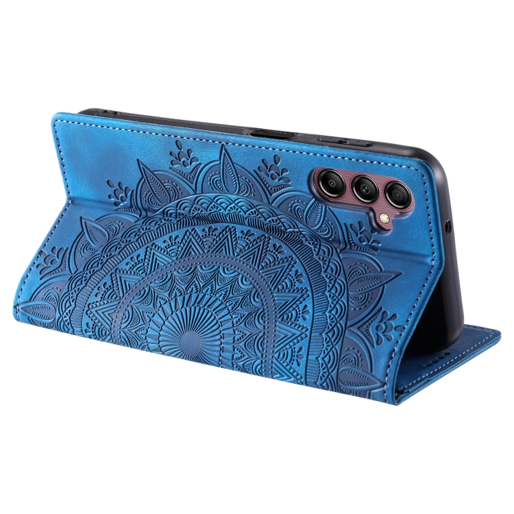 For Samsung Galaxy S25 5G Totem Embossed Magnetic Leather Phone Case(Blue) For Samsung Galaxy S25 5G Totem Embossed Magnetic Leather Phone Case(Blue)