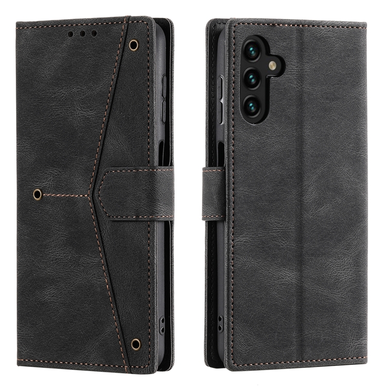 For Samsung Galaxy S25 5G Nail Skin Feel Stitching Calf Texture Leather Phone Case(Black) For Samsung Galaxy S25 5G Nail Skin Feel Stitching Calf Texture Leather Phone Case(Black)
