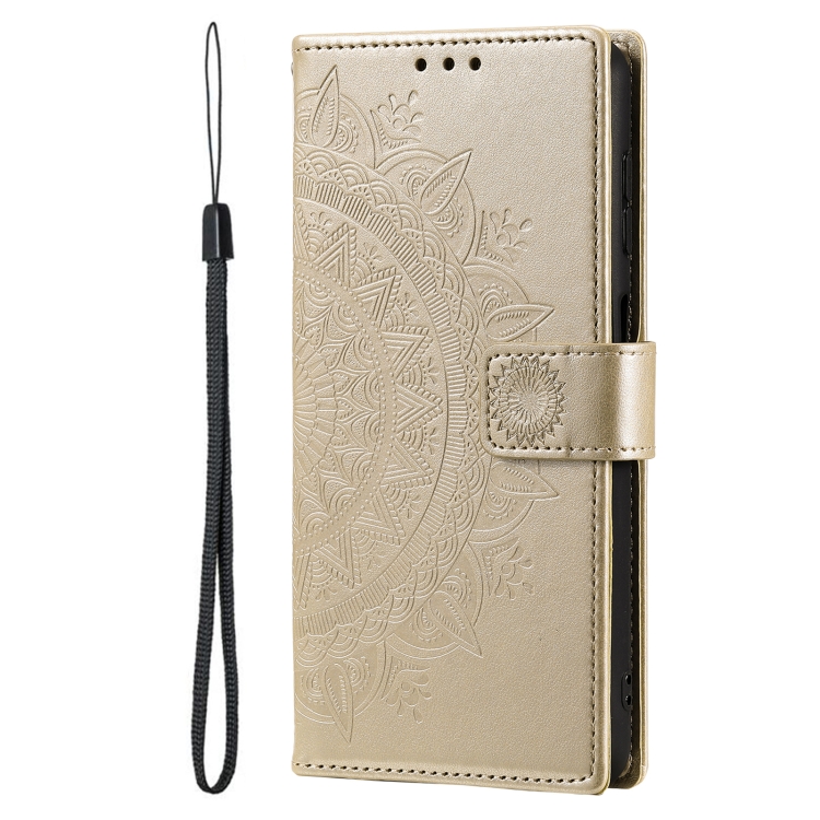 For Samsung Galaxy S25 Ultra 5G Totem Flower Embossed Leather Phone Case(Gold) For Samsung Galaxy S25 Ultra 5G Totem Flower Embossed Leather Phone Case(Gold)