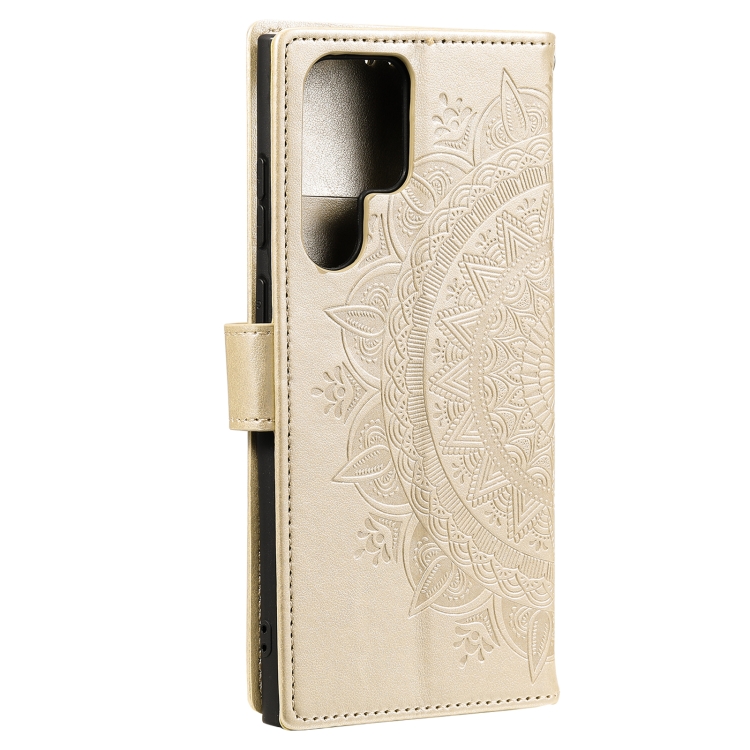 For Samsung Galaxy S25 Ultra 5G Totem Flower Embossed Leather Phone Case(Gold) For Samsung Galaxy S25 Ultra 5G Totem Flower Embossed Leather Phone Case(Gold)