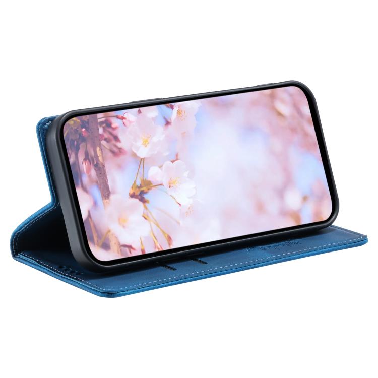 For Motorola Edge 60 Fusion Totem Embossed Magnetic Leather Phone Case(Blue)