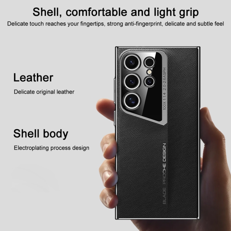 For Samsung Galaxy S23 Ultra J-20 Leather Skyline Design Full Coverage Phone Case(Gold) For Samsung Galaxy S23 Ultra J-20 Leather Skyline Design Full Coverage Phone Case(Gold)