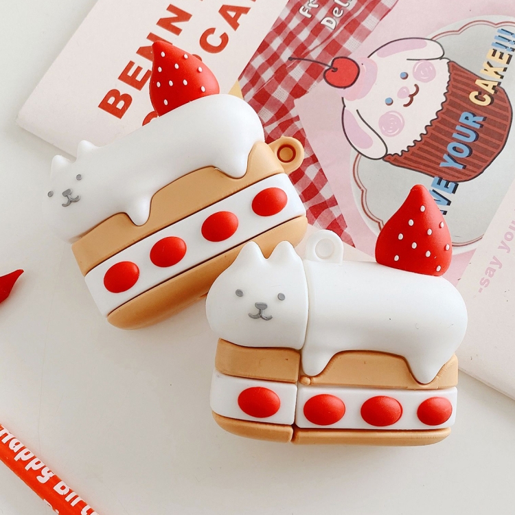 For AirPods Pro Strawberry Kitten Cake Shape Earphone Protective Case For AirPods Pro Strawberry Kitten Cake Shape Earphone Protective Case