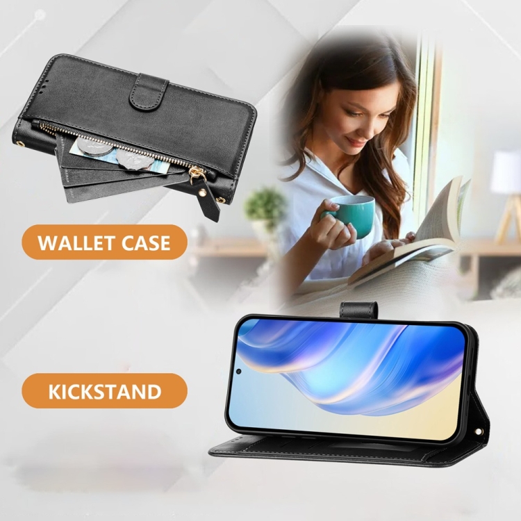 For Samsung Galaxy S22 5G Multi-Card Slots Zipper Wallet Leather Phone Case(Black) For Samsung Galaxy S22 5G Multi-Card Slots Zipper Wallet Leather Phone Case(Black)
