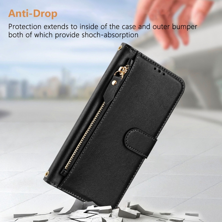 For Samsung Galaxy S22 5G Multi-Card Slots Zipper Wallet Leather Phone Case(Black) For Samsung Galaxy S22 5G Multi-Card Slots Zipper Wallet Leather Phone Case(Black)