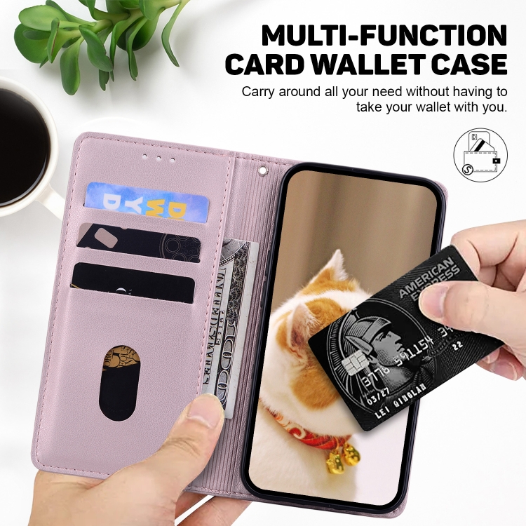 For Samsung Galaxy S22+ 5G Cute Cats RFID Leather Phone Case(Rose Gold) For Samsung Galaxy S22+ 5G Cute Cats RFID Leather Phone Case(Rose Gold)