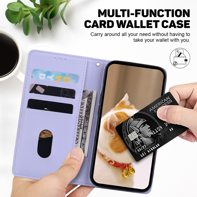 For Samsung Galaxy S21+ 5G Cute Cats RFID Leather Phone Case(Purple) For Samsung Galaxy S21+ 5G Cute Cats RFID Leather Phone Case(Purple)