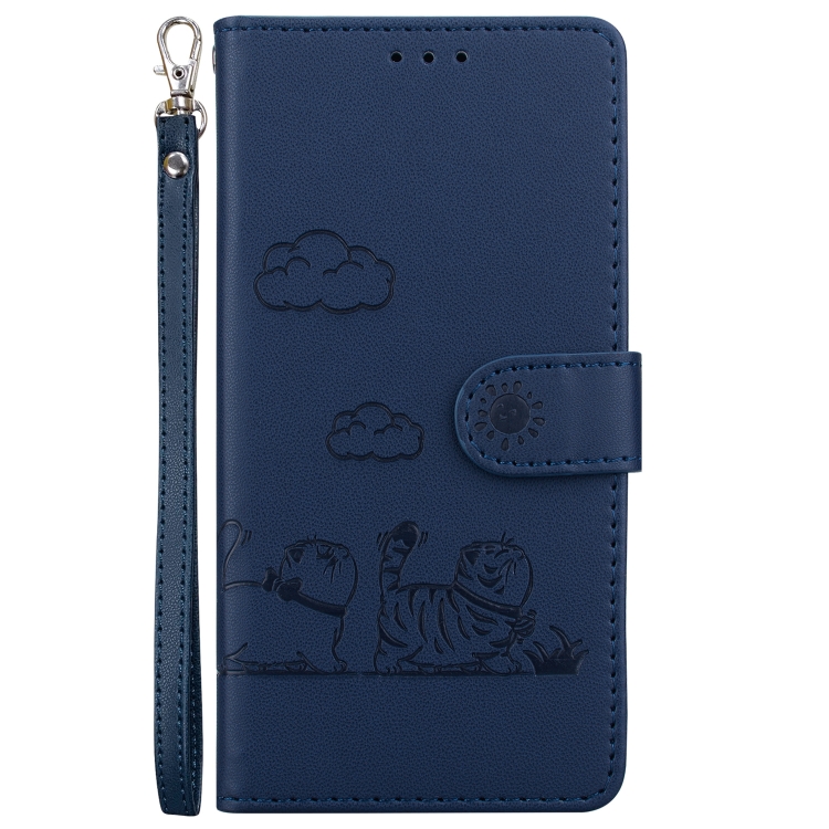For Samsung Galaxy S25 Ultra 5G Cute Cats RFID Leather Phone Case(Blue) For Samsung Galaxy S25 Ultra 5G Cute Cats RFID Leather Phone Case(Blue)