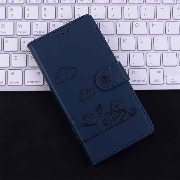 For Samsung Galaxy S25 Ultra 5G Cute Cats RFID Leather Phone Case(Blue) For Samsung Galaxy S25 Ultra 5G Cute Cats RFID Leather Phone Case(Blue)