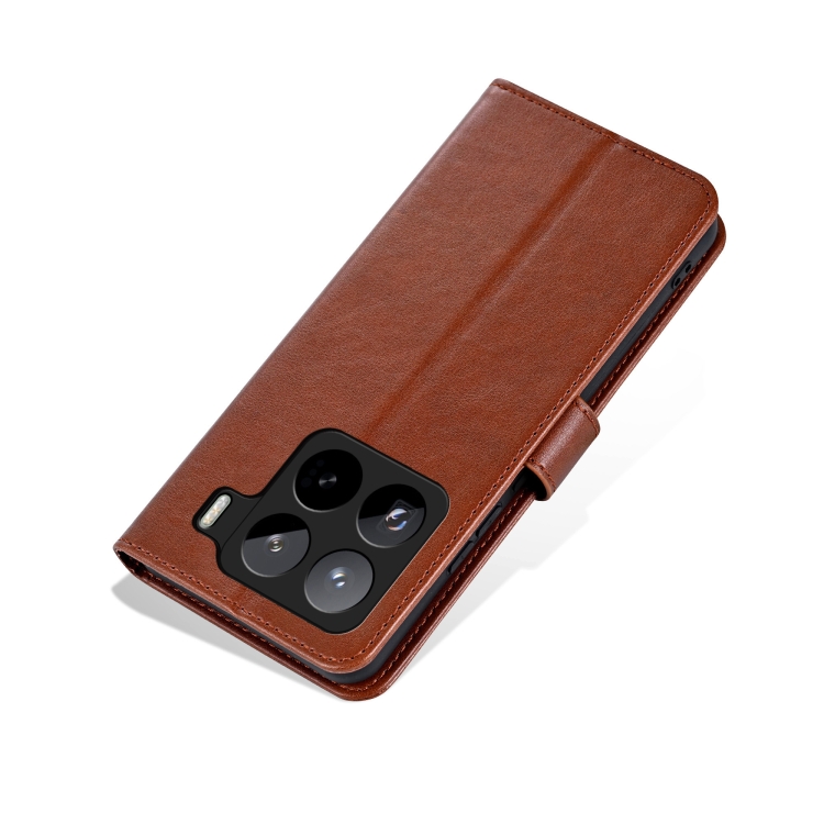 For Xiaomi 15 Pro AZNS Sheepskin Texture Flip Leather Phone Case(Brown)