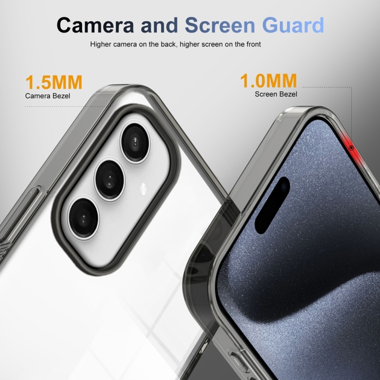 For Samsung Galaxy S24 FE 5G Anti-slip Clear Acrylic Hybrid TPU Phone Case(Black) For Samsung Galaxy S24 FE 5G Anti-slip Clear Acrylic Hybrid TPU Phone Case(Black)