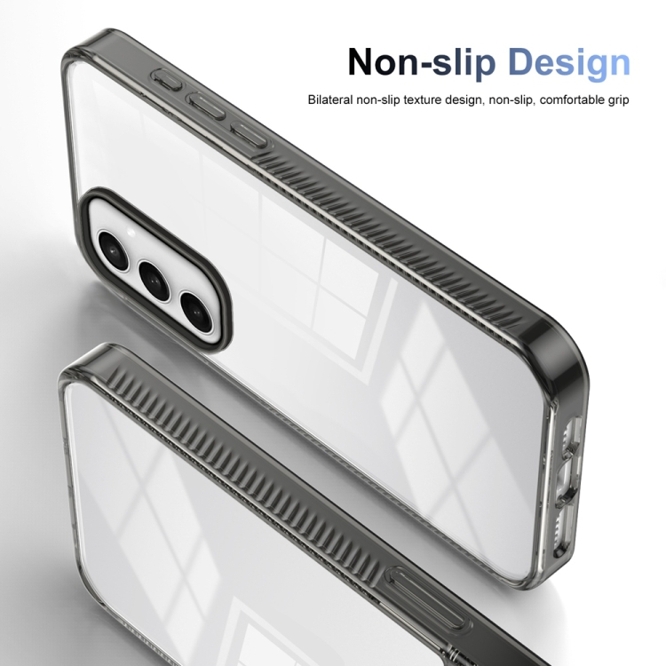 For Samsung Galaxy S24 FE 5G Anti-slip Clear Acrylic Hybrid TPU Phone Case(Black) For Samsung Galaxy S24 FE 5G Anti-slip Clear Acrylic Hybrid TPU Phone Case(Black)