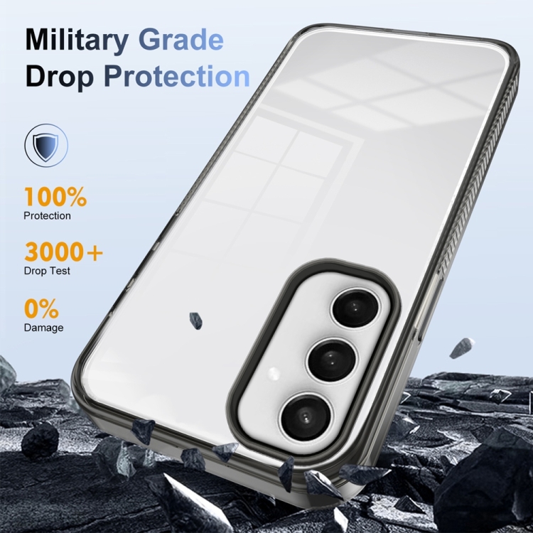 For Samsung Galaxy S24 FE 5G Anti-slip Clear Acrylic Hybrid TPU Phone Case(Black) For Samsung Galaxy S24 FE 5G Anti-slip Clear Acrylic Hybrid TPU Phone Case(Black)