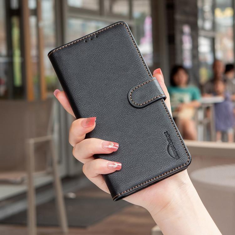 For Motorola Moto G37 Power 5G Litchi Texture RFID Anti-theft Leather Phone Case(Black)