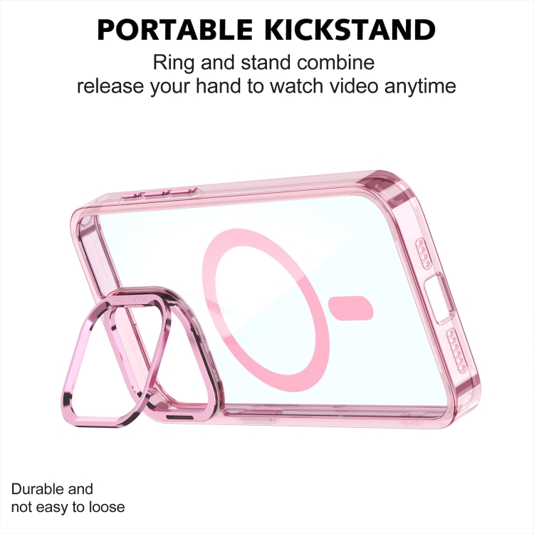 For iPhone 15 Acrylic Camera Holder MagSafe Phone Case(Black)